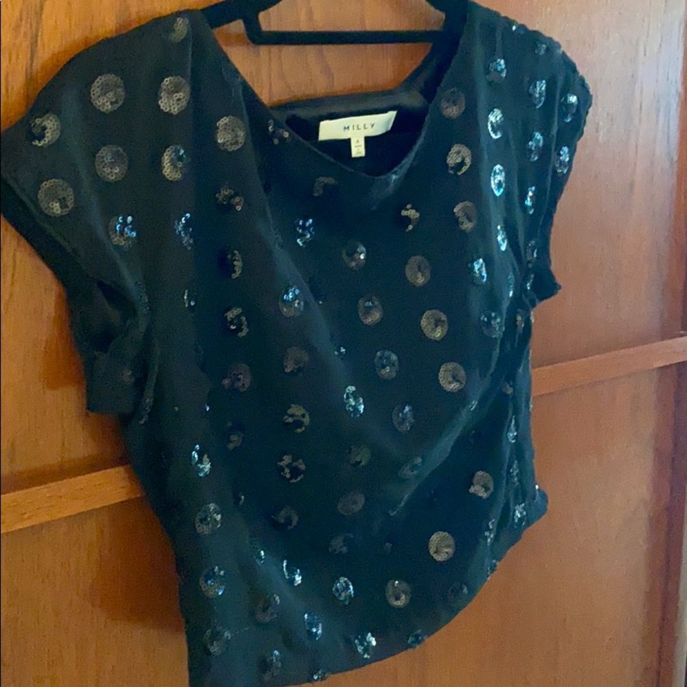 Milly Sophia sequined dot top